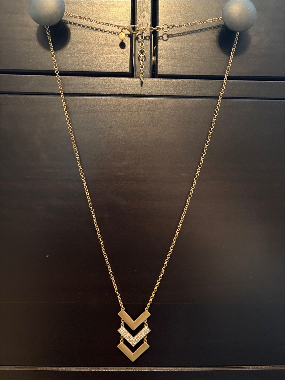 Women’s J. Crew Gold Chevron Layered Adjustable Length Pendant Necklace